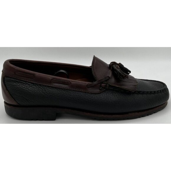Allen Edmonds Nashua Loafers Size 10.5D Kiltie Tassel Black Brown Leather Shoes